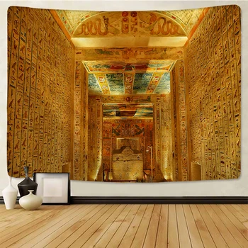 Древнеегипетская фреска Гобелен Настенный Фараон Подвесное покрывало Коврики Фон в стиле хиппи Ткань Домашний декор